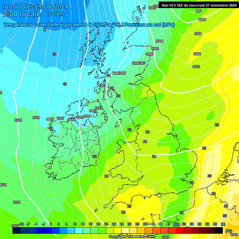 Modele GFS - Carte prvisions 