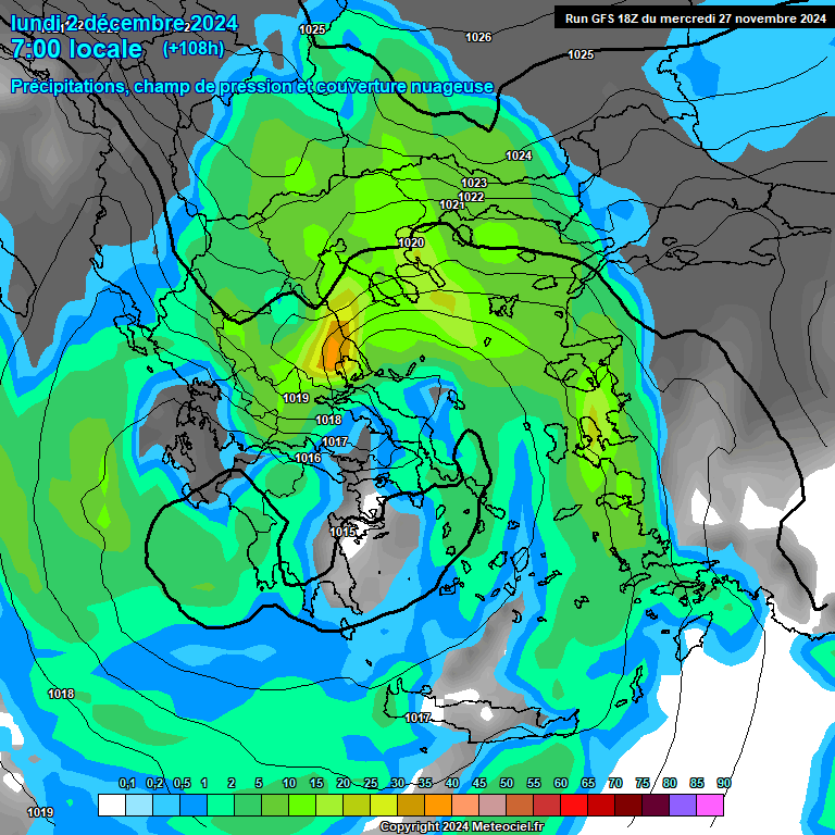 Modele GFS - Carte prvisions 