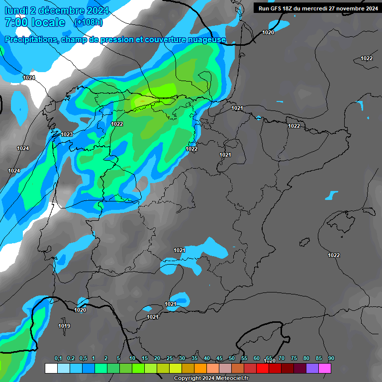 Modele GFS - Carte prvisions 