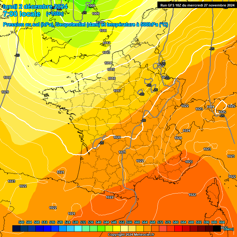 Modele GFS - Carte prvisions 