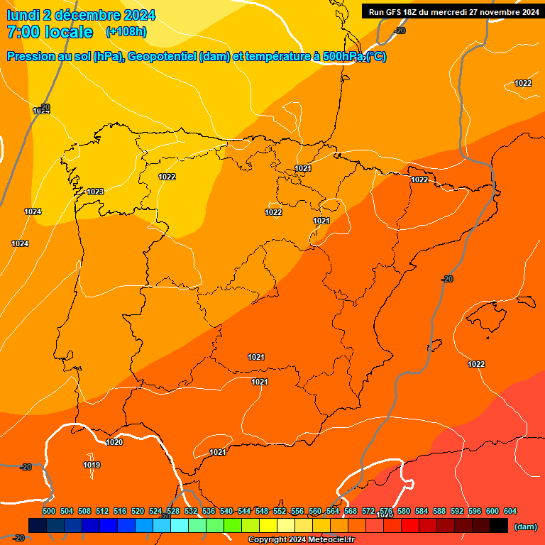 Modele GFS - Carte prvisions 