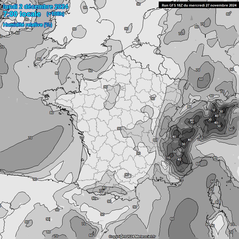 Modele GFS - Carte prvisions 