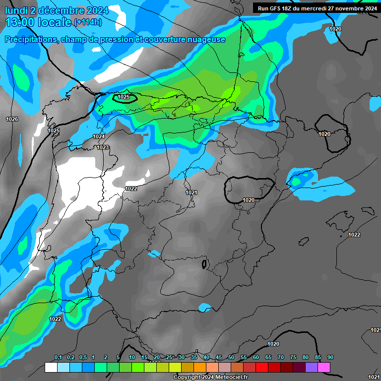 Modele GFS - Carte prvisions 