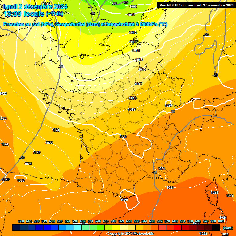 Modele GFS - Carte prvisions 