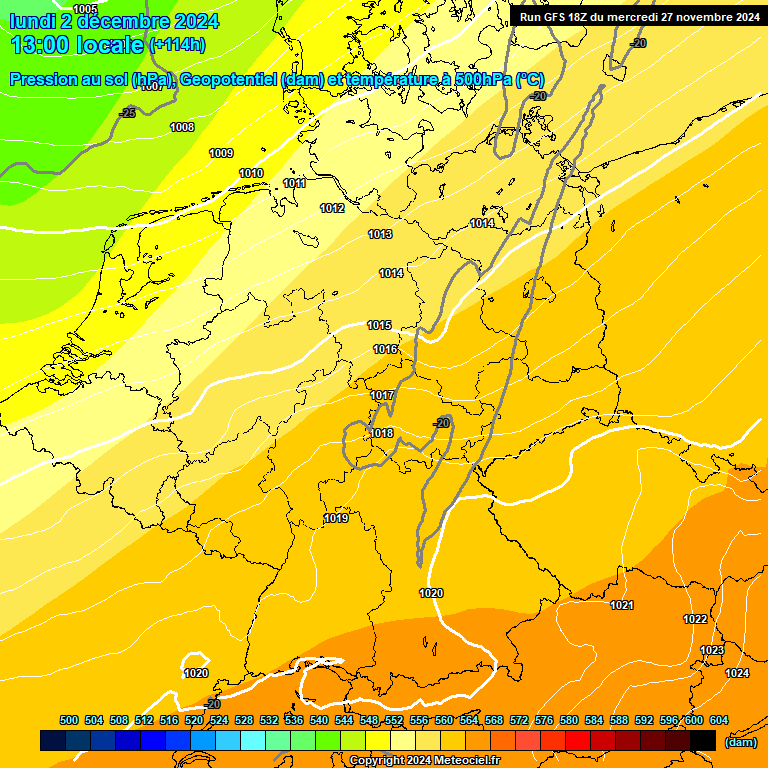 Modele GFS - Carte prvisions 