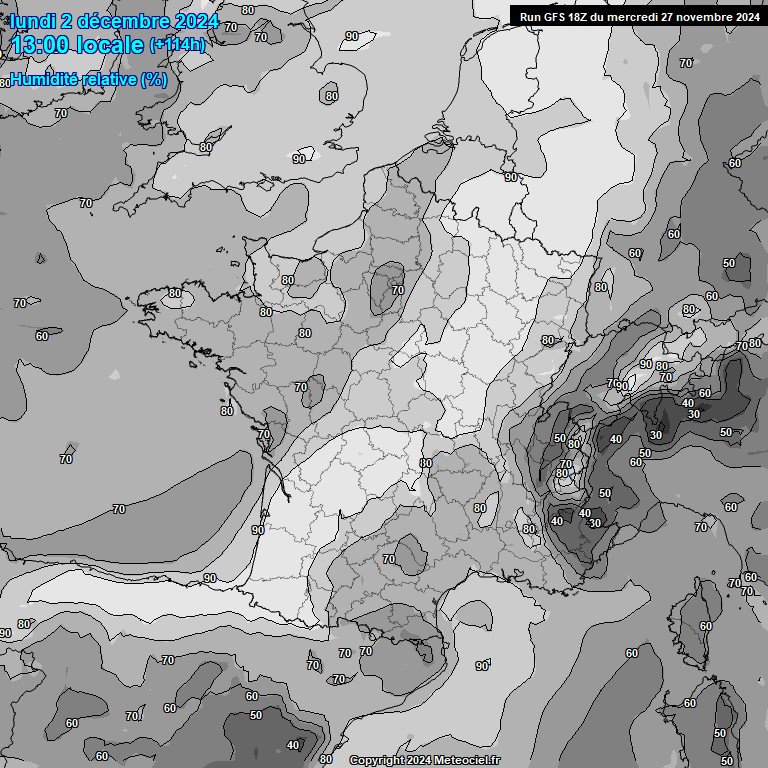 Modele GFS - Carte prvisions 