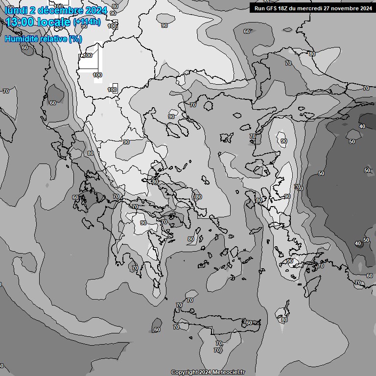 Modele GFS - Carte prvisions 