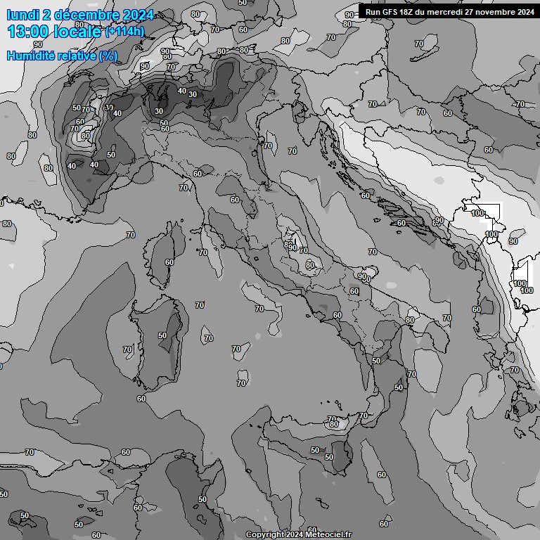 Modele GFS - Carte prvisions 