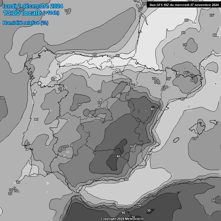 Modele GFS - Carte prvisions 