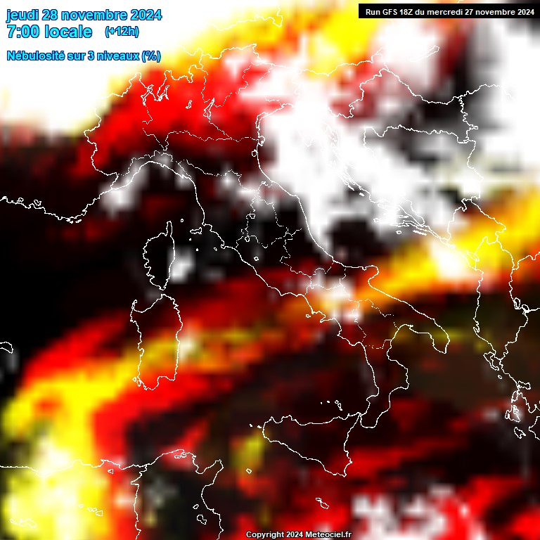 Modele GFS - Carte prvisions 