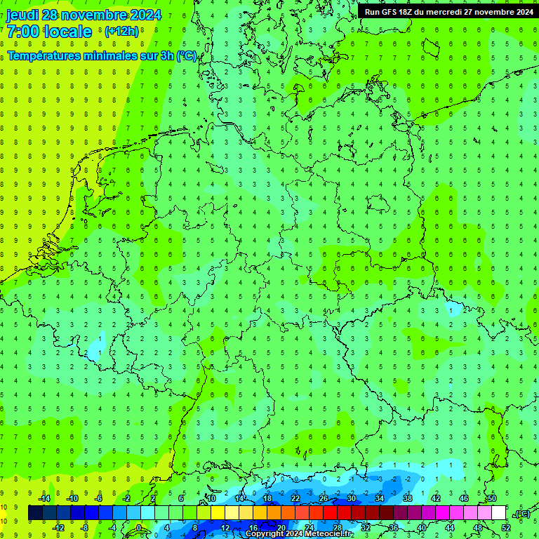 Modele GFS - Carte prvisions 