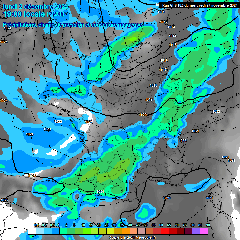 Modele GFS - Carte prvisions 