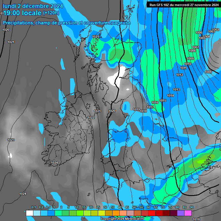 Modele GFS - Carte prvisions 