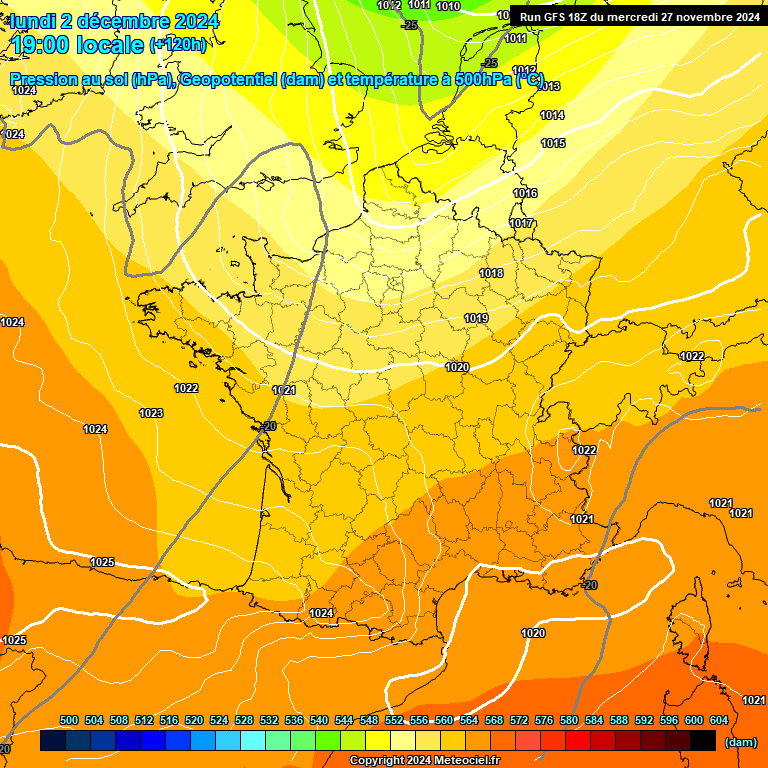 Modele GFS - Carte prvisions 