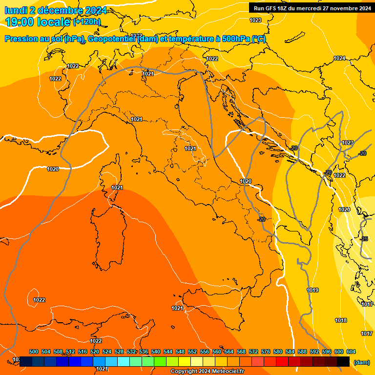 Modele GFS - Carte prvisions 