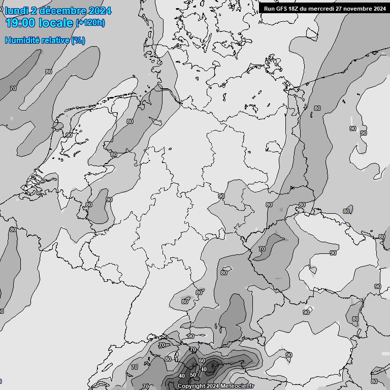 Modele GFS - Carte prvisions 