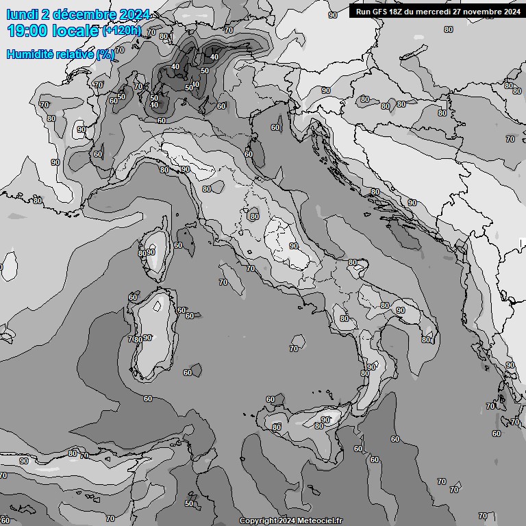 Modele GFS - Carte prvisions 