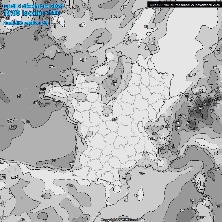 Modele GFS - Carte prvisions 