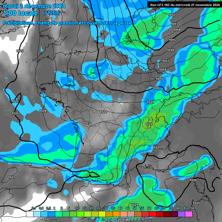 Modele GFS - Carte prvisions 