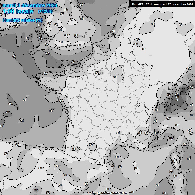 Modele GFS - Carte prvisions 