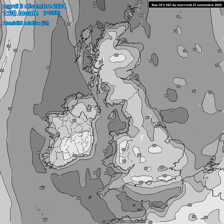 Modele GFS - Carte prvisions 