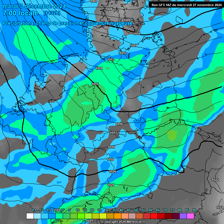 Modele GFS - Carte prvisions 