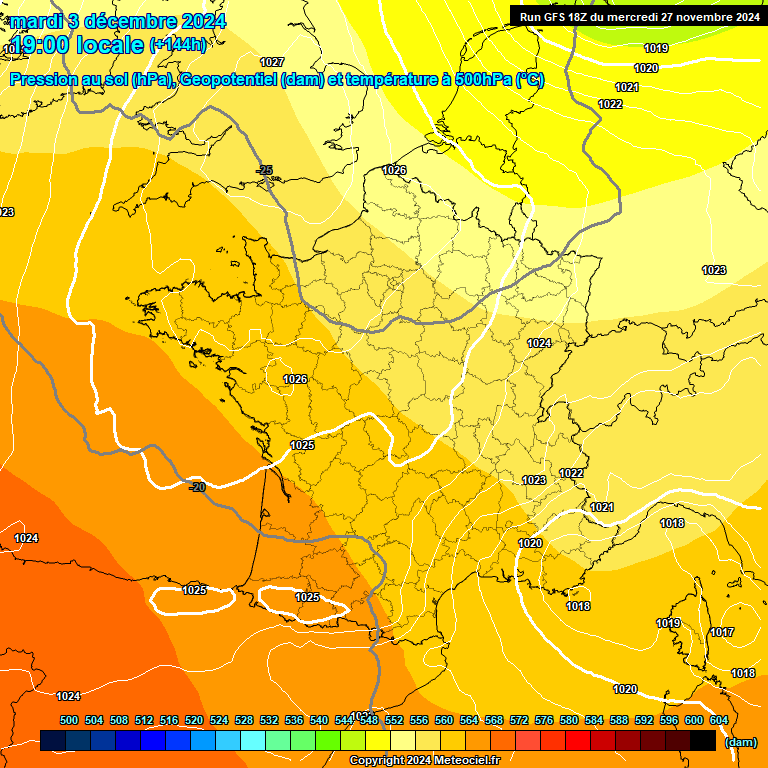 Modele GFS - Carte prvisions 