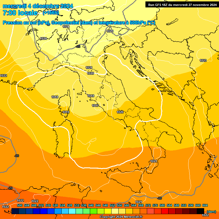 Modele GFS - Carte prvisions 