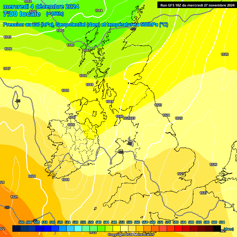 Modele GFS - Carte prvisions 