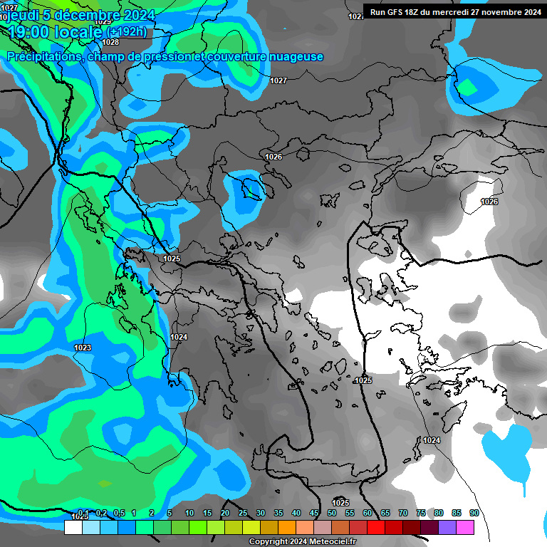 Modele GFS - Carte prvisions 