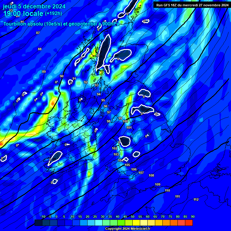 Modele GFS - Carte prvisions 