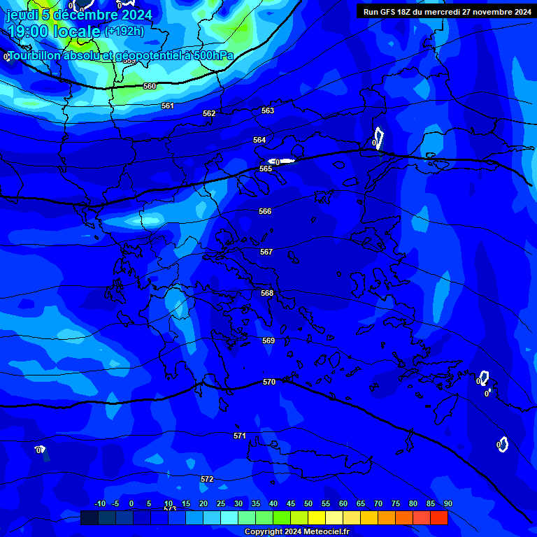 Modele GFS - Carte prvisions 