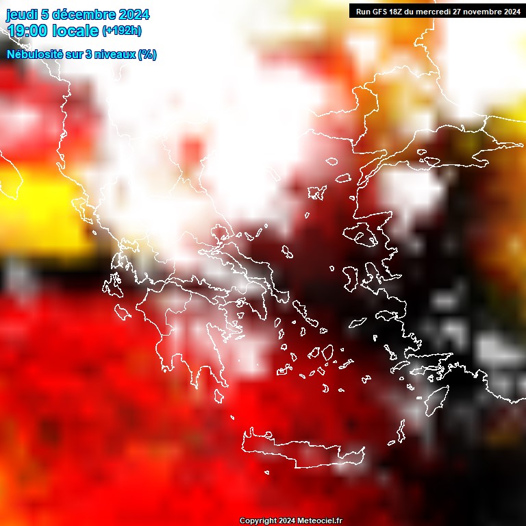 Modele GFS - Carte prvisions 