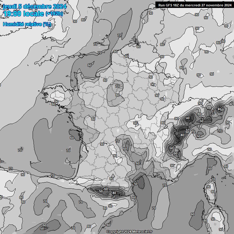 Modele GFS - Carte prvisions 