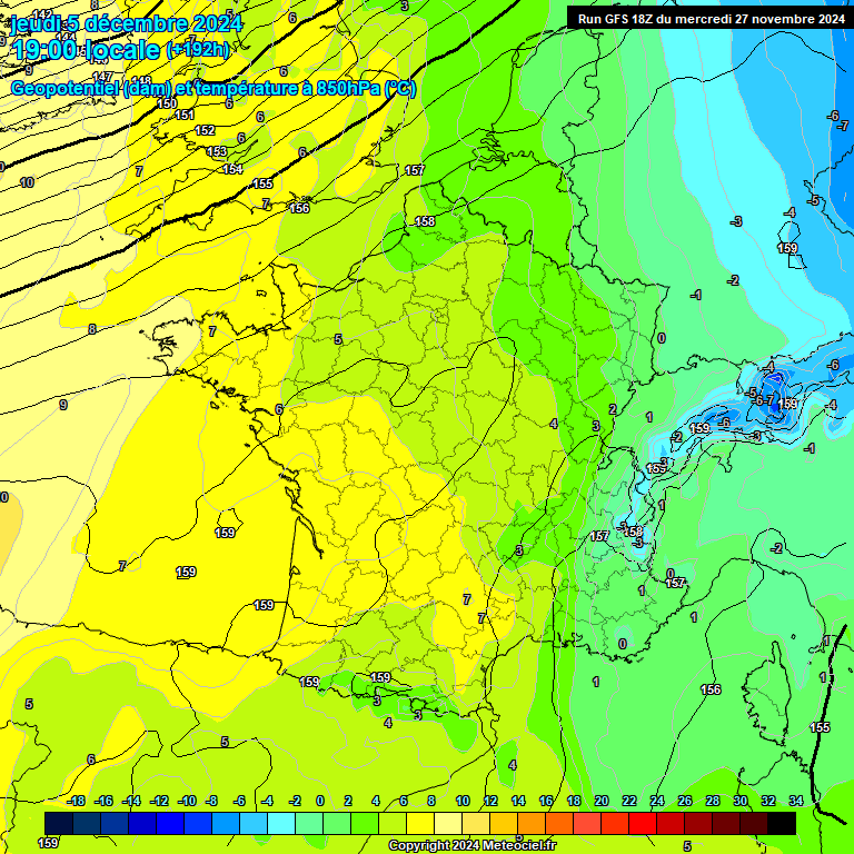 Modele GFS - Carte prvisions 