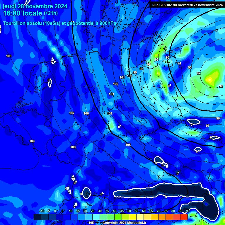 Modele GFS - Carte prvisions 