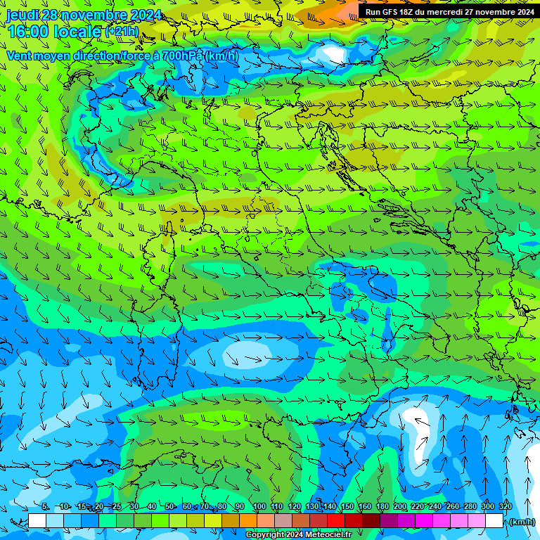 Modele GFS - Carte prvisions 