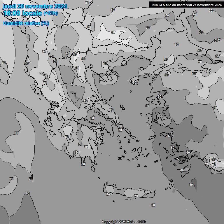 Modele GFS - Carte prvisions 