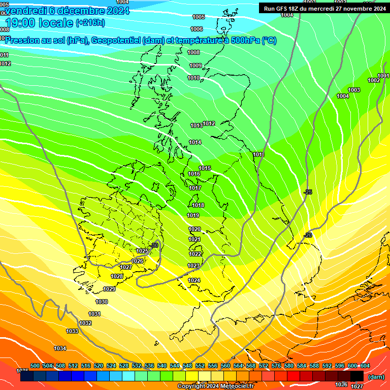 Modele GFS - Carte prvisions 