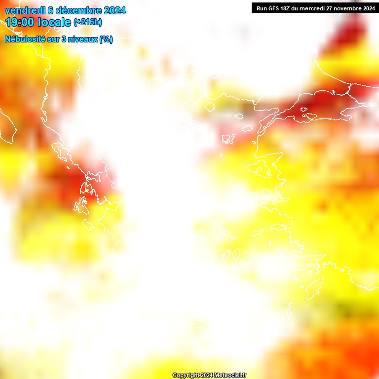 Modele GFS - Carte prvisions 