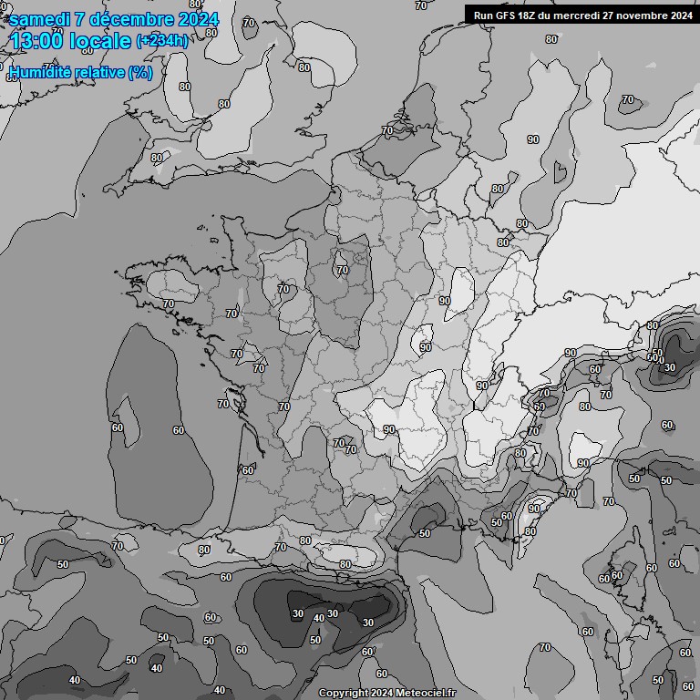 Modele GFS - Carte prvisions 