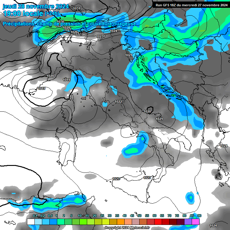 Modele GFS - Carte prvisions 