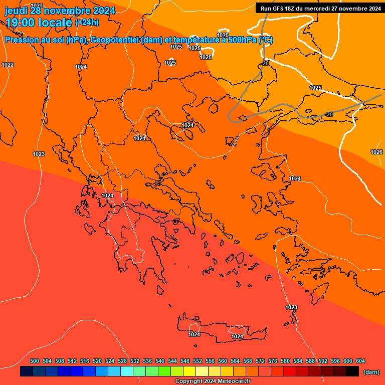 Modele GFS - Carte prvisions 