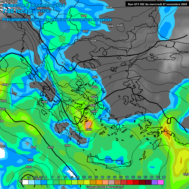 Modele GFS - Carte prvisions 