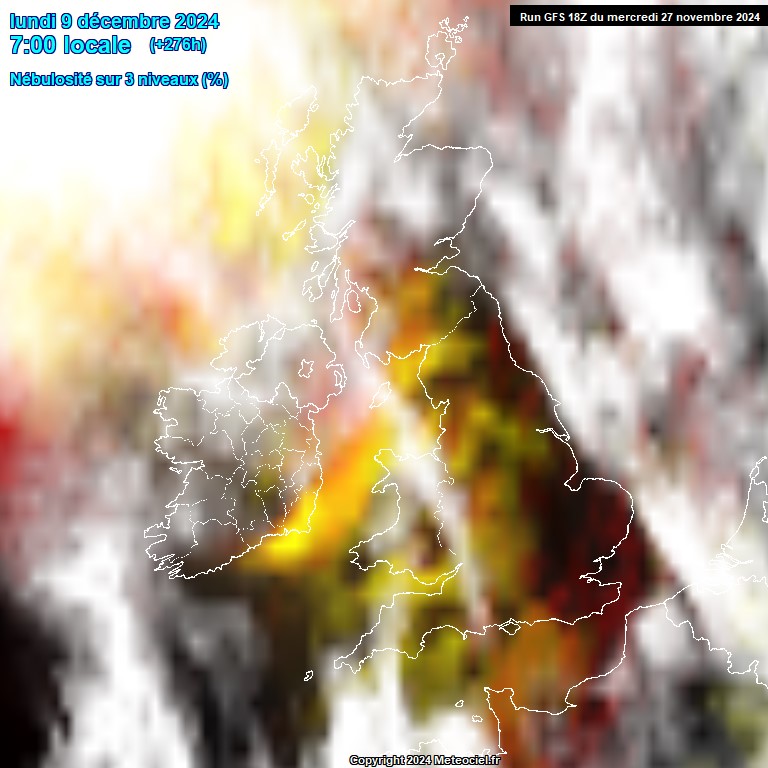 Modele GFS - Carte prvisions 