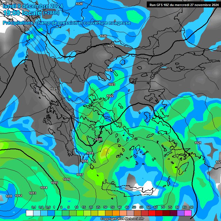 Modele GFS - Carte prvisions 