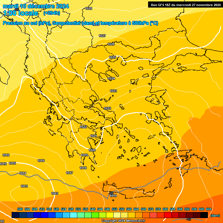 Modele GFS - Carte prvisions 