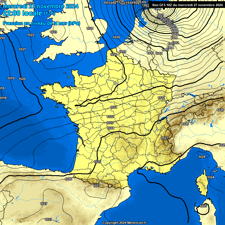 Modele GFS - Carte prvisions 