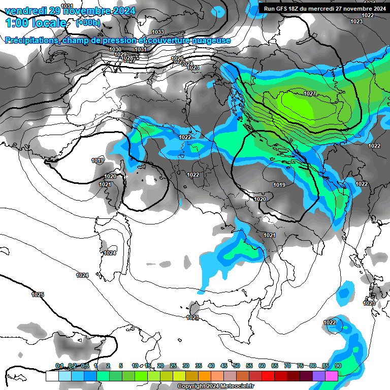 Modele GFS - Carte prvisions 