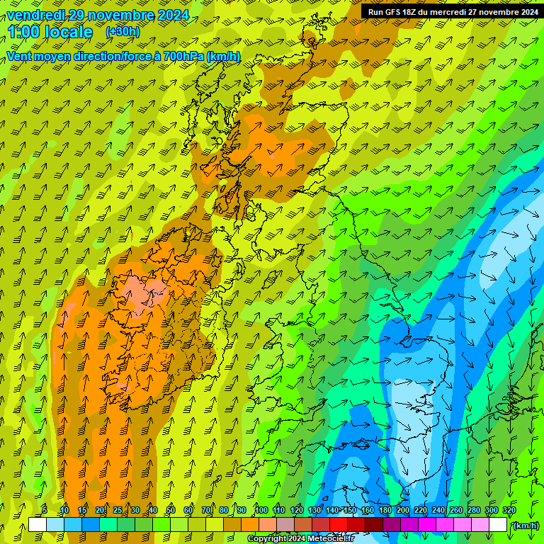 Modele GFS - Carte prvisions 